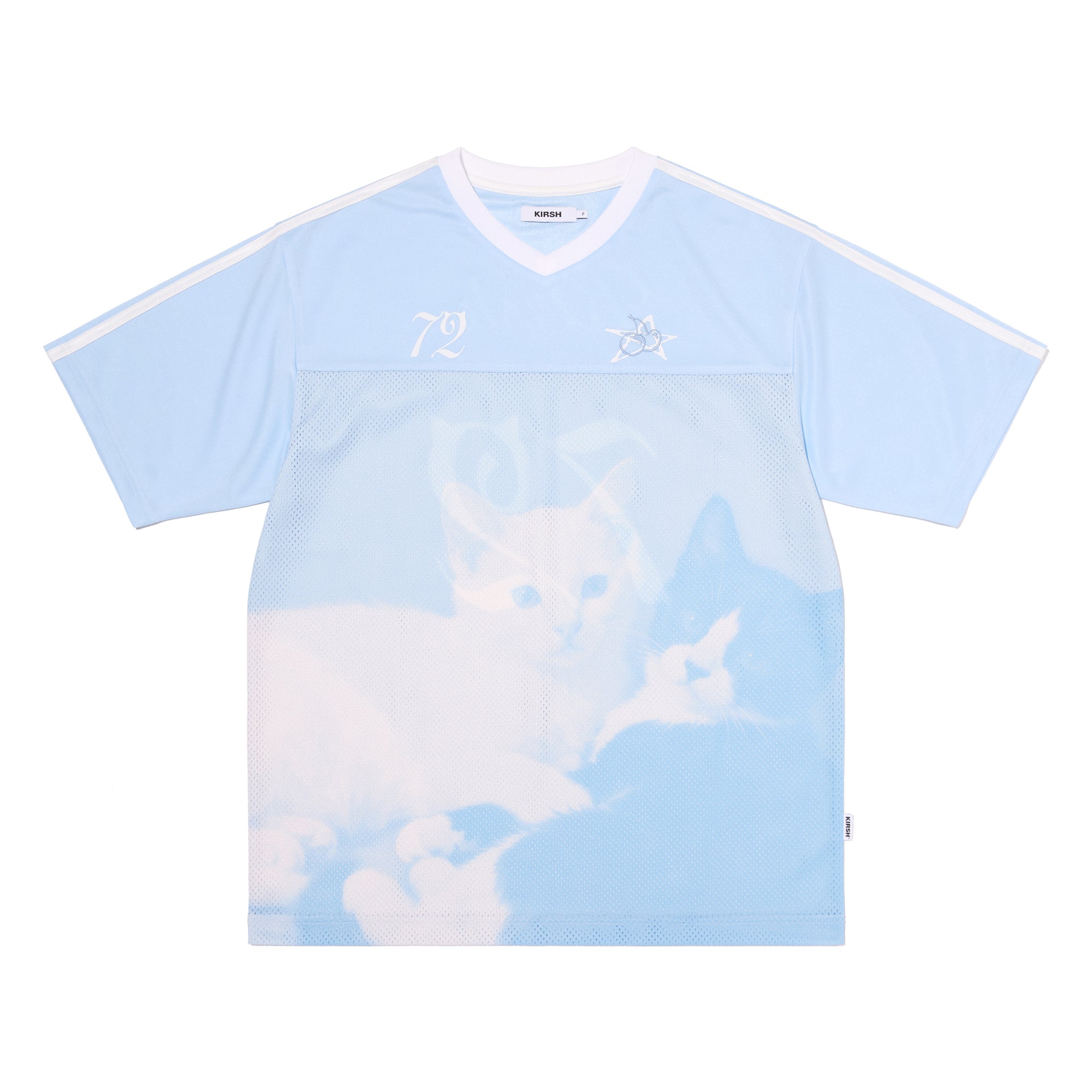 オールオーバープリントルーズフィットメッシュTシャツ【ブルー】