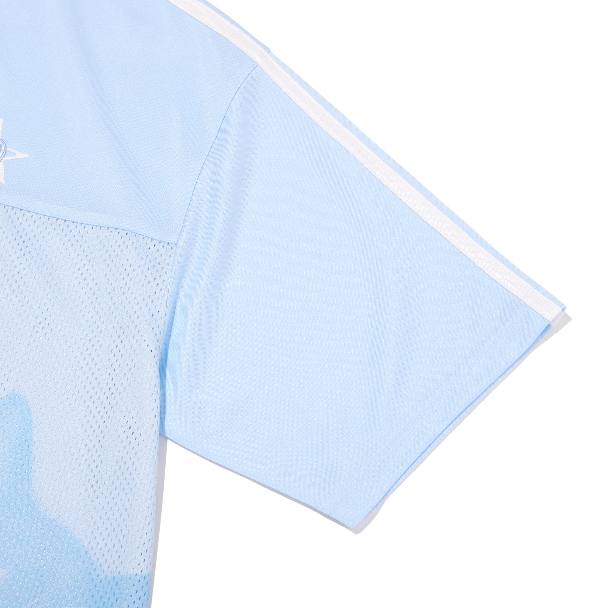 オールオーバープリントルーズフィットメッシュTシャツ【ブルー】
