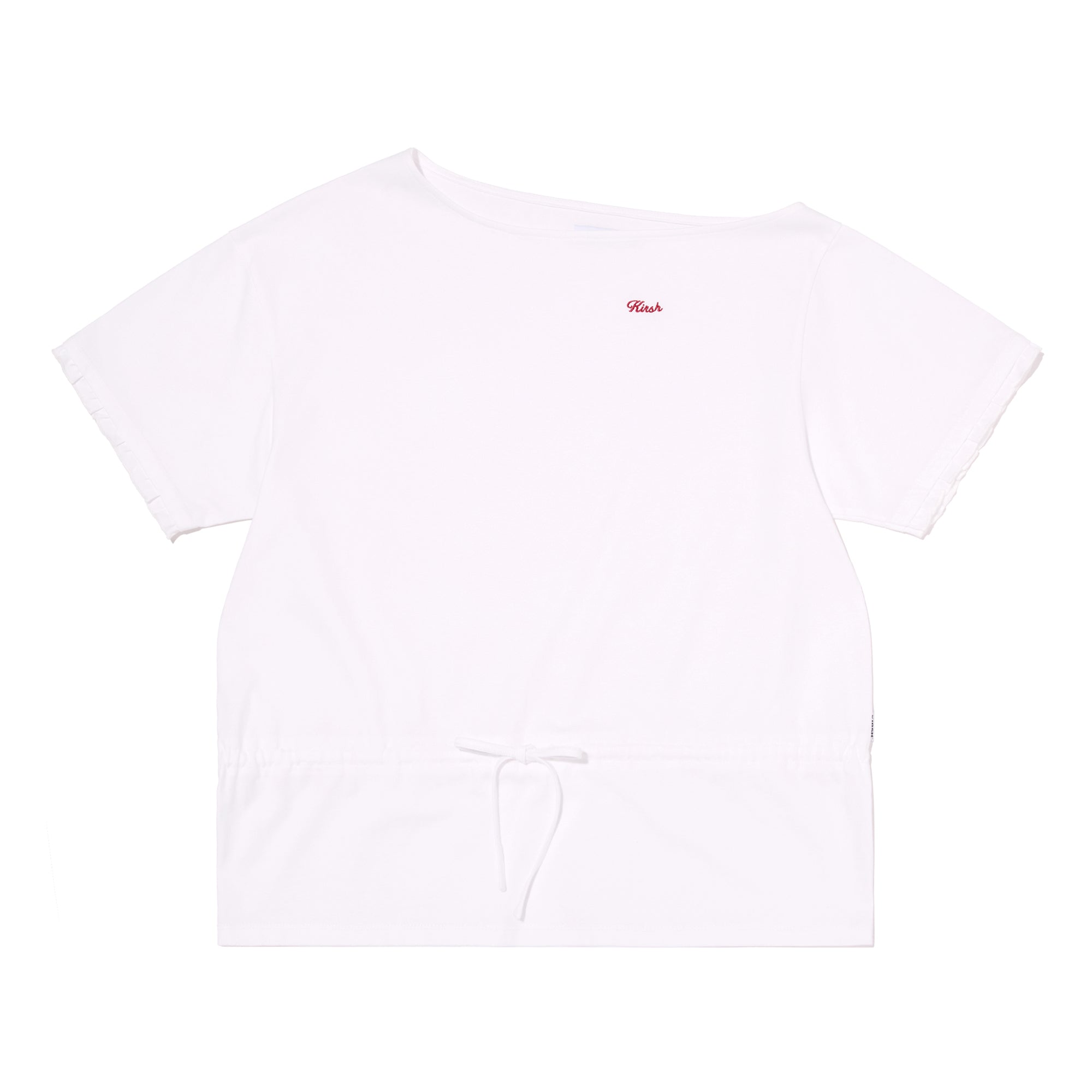 ハーフ オフショルダーウエスト ストリングTシャツ【チャコール】