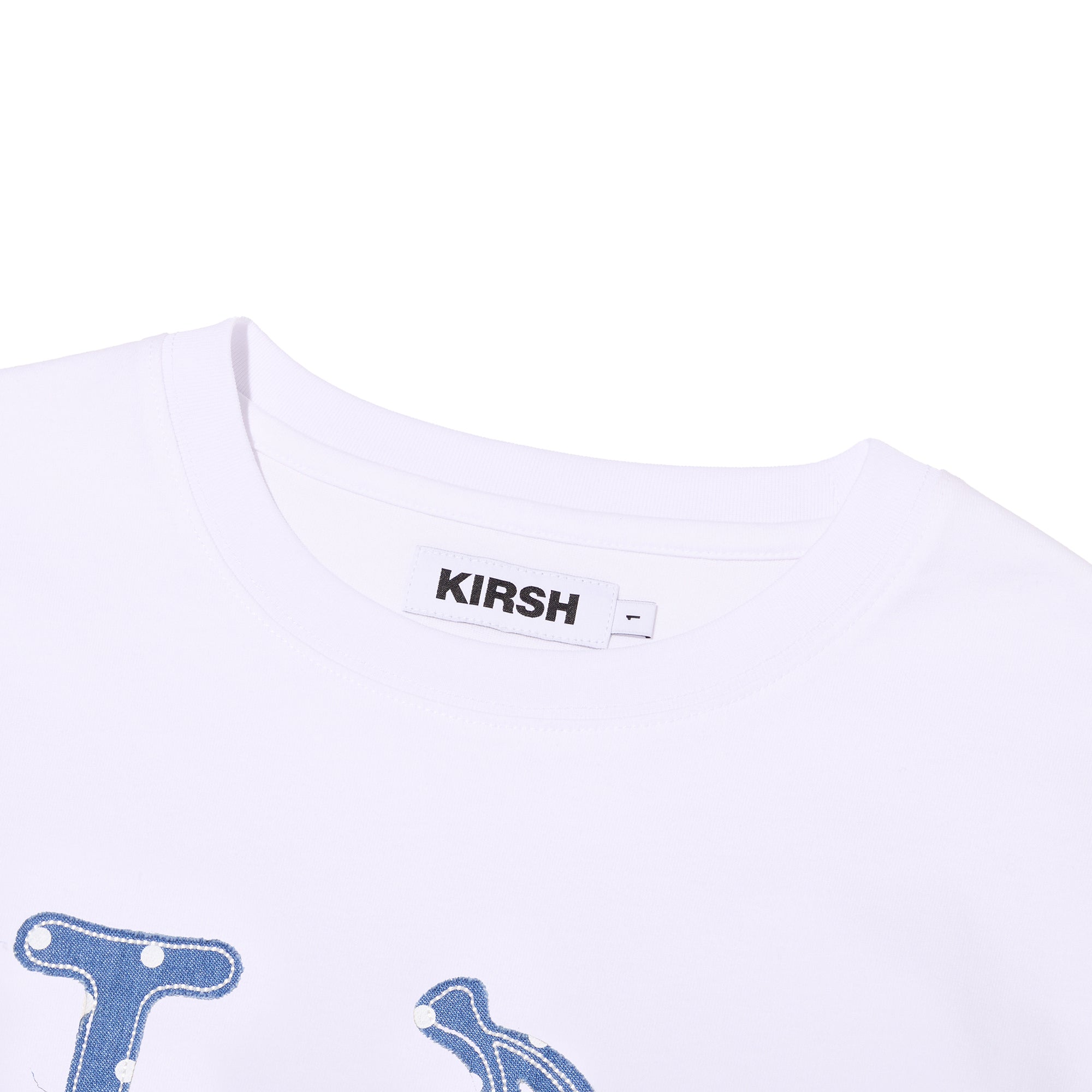 I LOVE KIRSH デニムアップリケ半袖Tシャツ【イエロー】