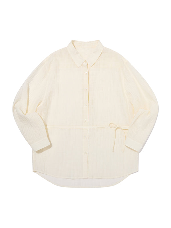 ウエストスリングルーズフィットシャツ【イエロー】