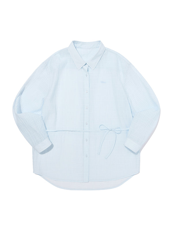 ウエストスリングルーズフィットシャツ【スカイ】
