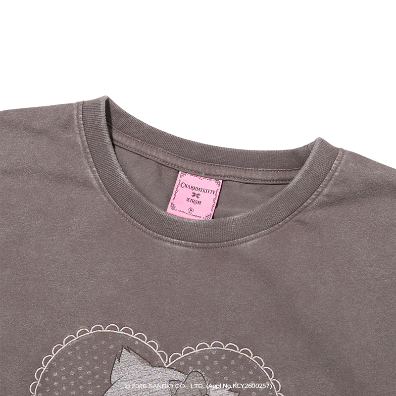 KIRSH X CHARMMYKITTY ピグメントセミクロップTシャツ【チャコール】