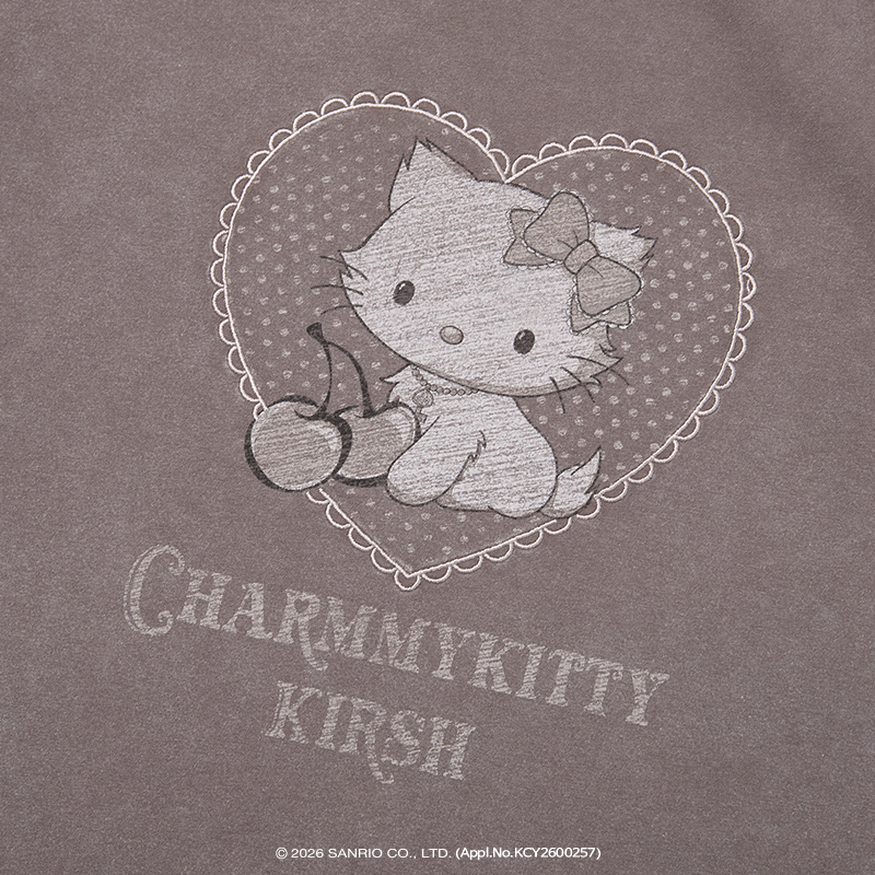 KIRSH X CHARMMYKITTY ピグメントセミクロップTシャツ【チャコール】