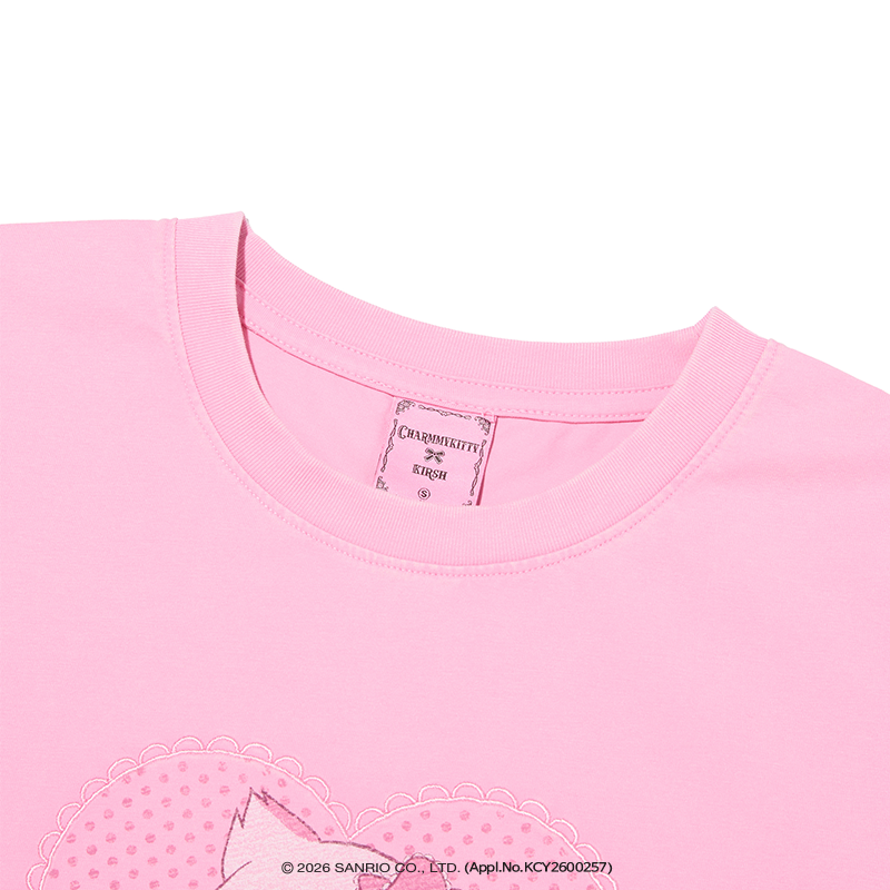 KIRSH X CHARMMYKITTY ピグメントセミクロップTシャツ【チャコール】