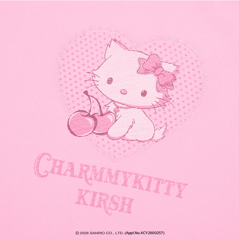 KIRSH X CHARMMYKITTY ピグメントセミクロップTシャツ【チャコール】