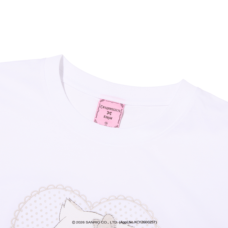 KIRSH X CHARMMYKITTY ピグメントセミクロップTシャツ【チャコール】