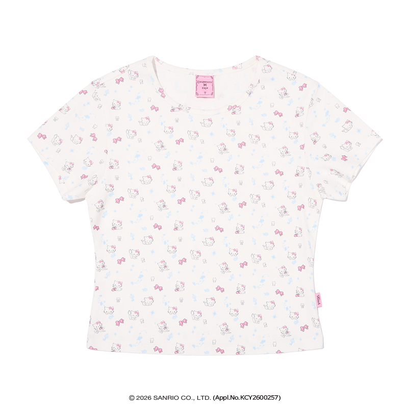 KIRSH X CHARMMYKITTY オールオーバークロップTシャツ【ホワイト】