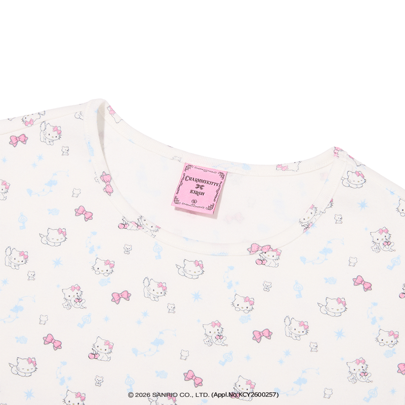 KIRSH X CHARMMYKITTY オールオーバークロップTシャツ【ホワイト】