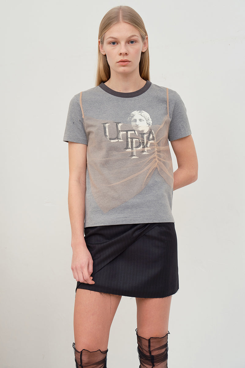 コレクショングラフィックTシャツ【ダークグレー】
