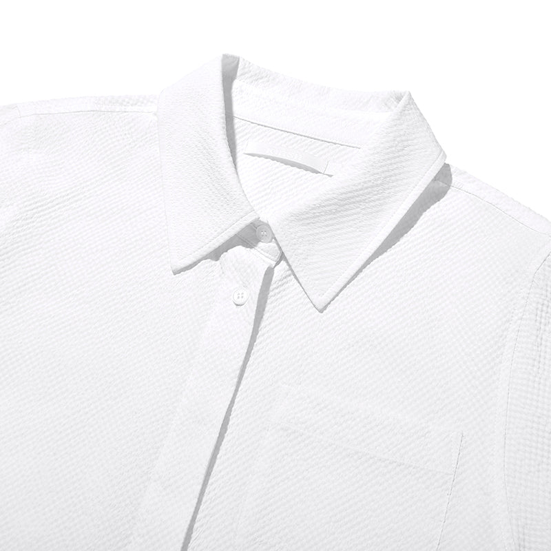 コレクションクロップシアサッカーショートシャツ【ホワイト】
