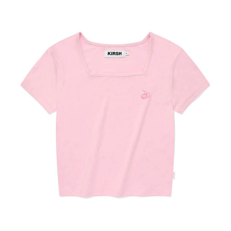 スモールチェリースクエアークロップTシャツ【ピンク】