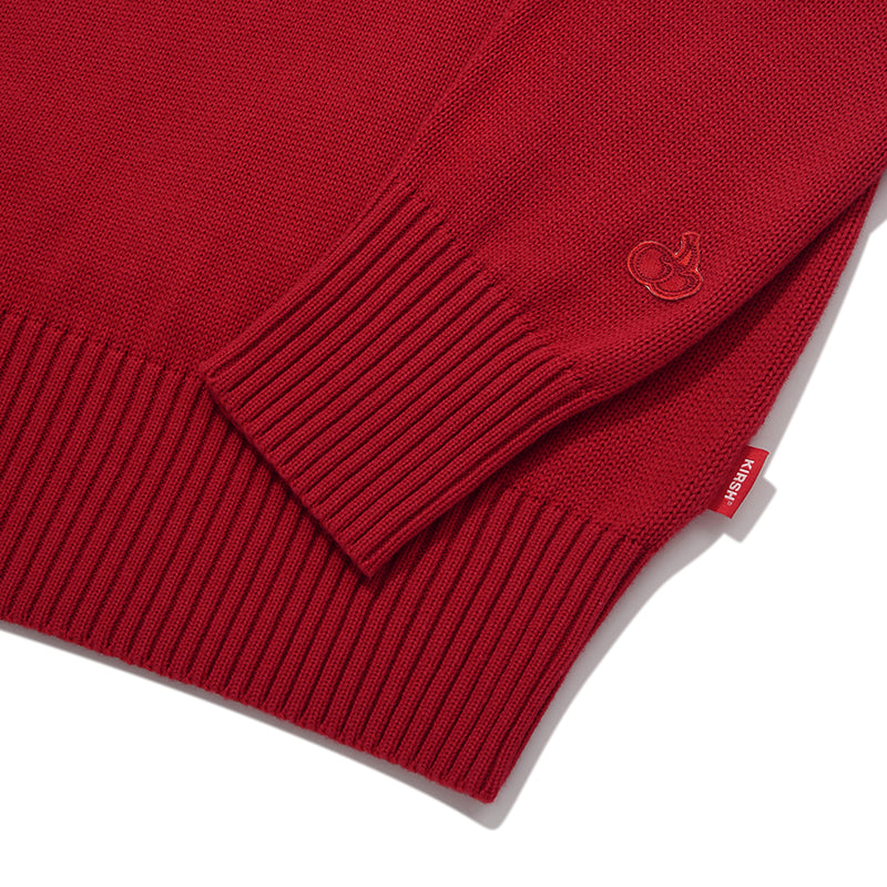 CHERRY HOLIDAY WORDING KNIT【RED】