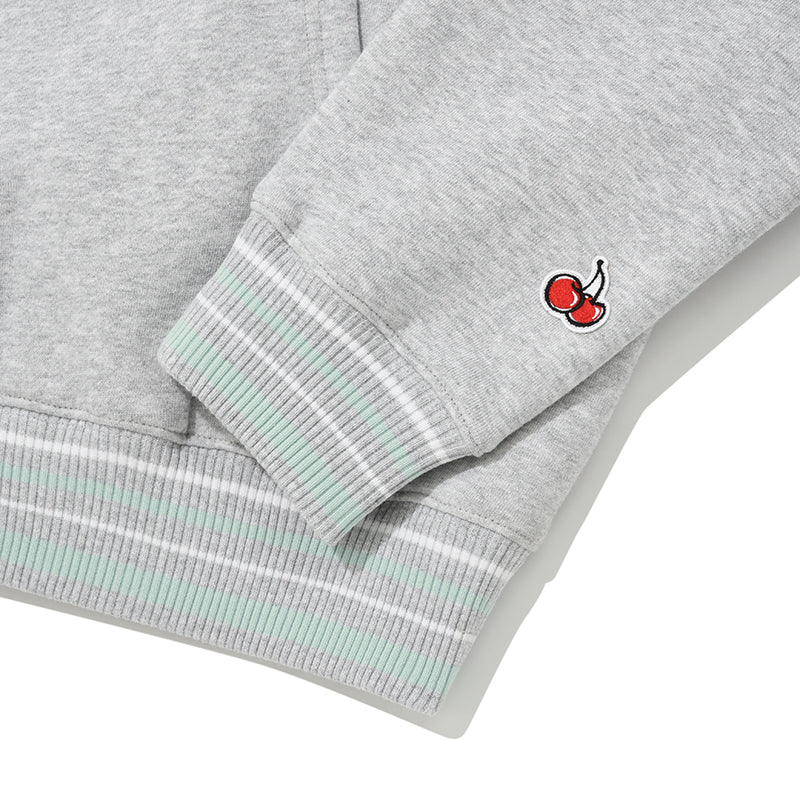 SMALL CHERRY V-NECK NAPPING SWEATSHIRT【MELANGE GRAY】