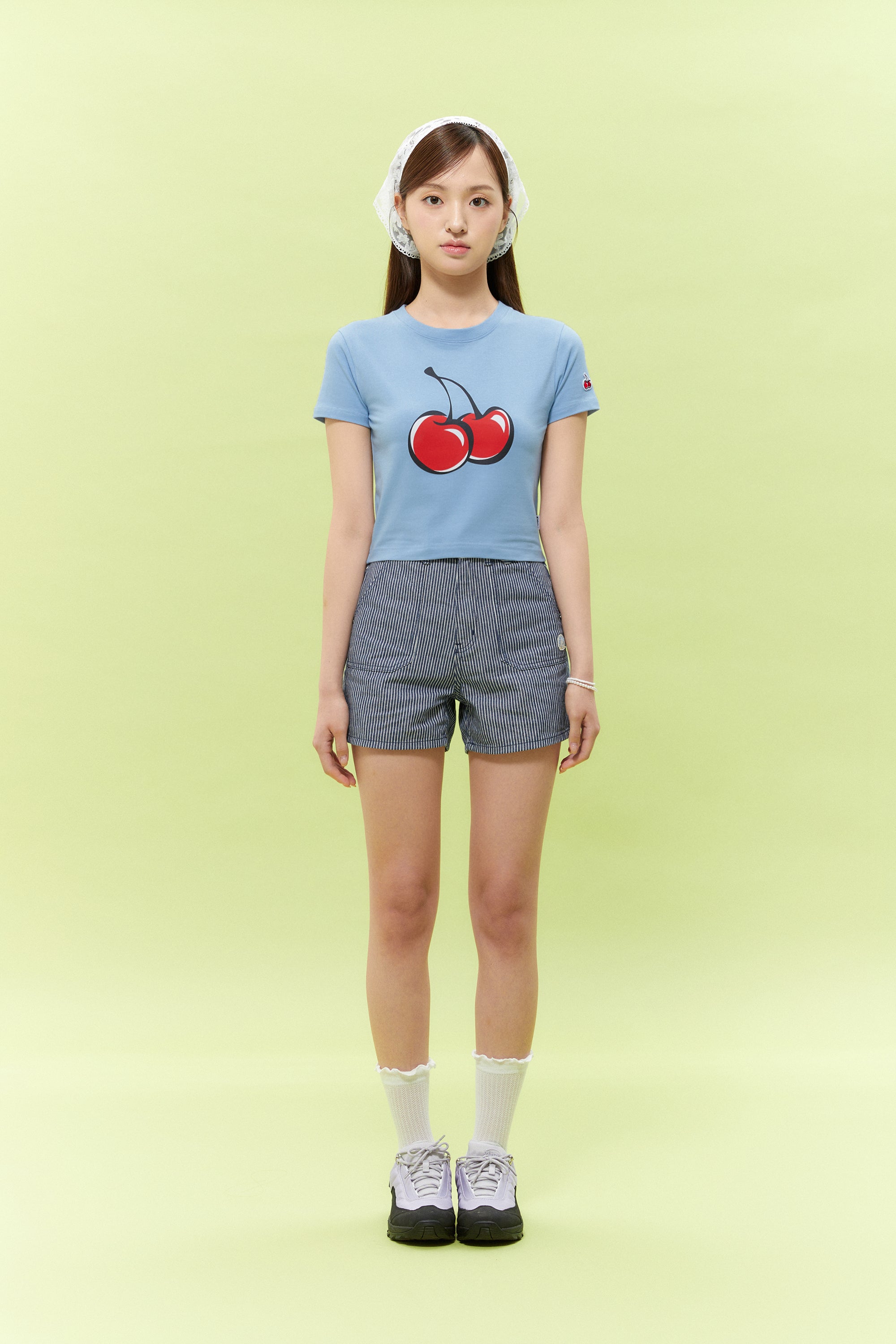 【Big Cherry Tokyo Collection】シグネチャービックチェリークロップTシャツ【ライトピンク】