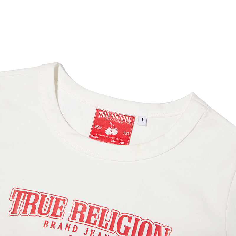 KIRSH X TRUERELIGION クロップスリムTシャツ【アイボリー】