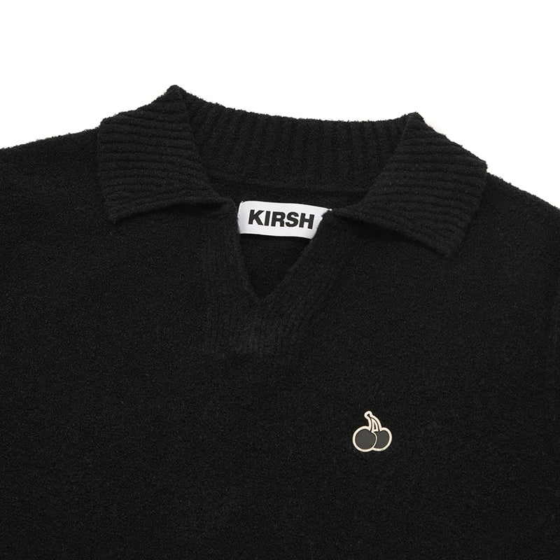 MONO CHERRY WOMEN COLLAR KNIT【BLACK】