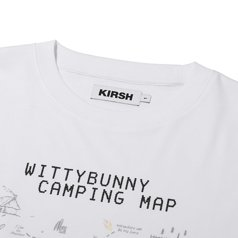 ウィッティバニーキャンピンググラフィッククロップTシャツ【ホワイト】