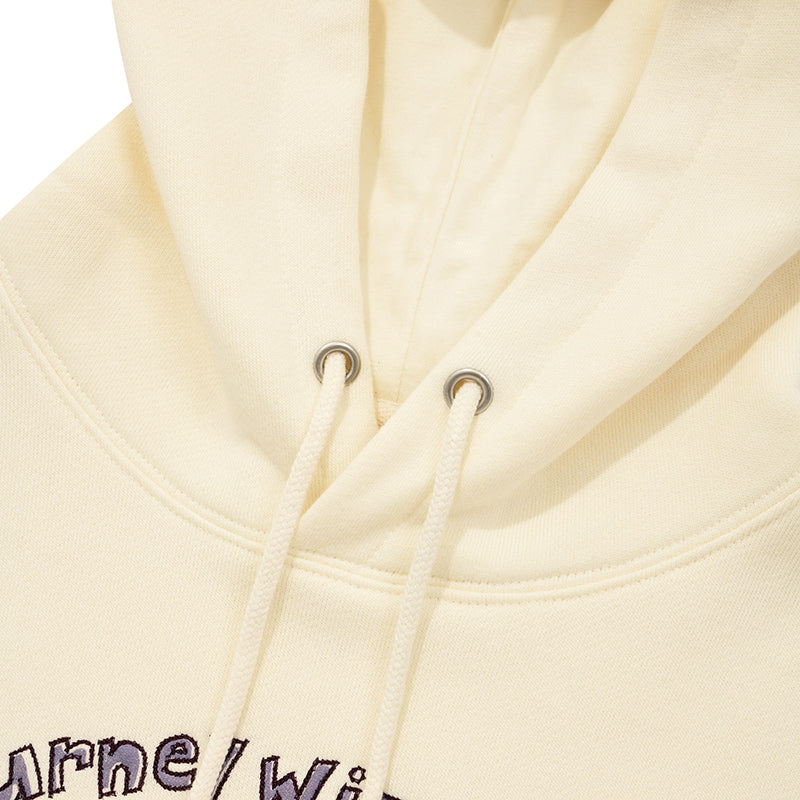 WITTY BUNNY PATCHWORK GRAPHIC NAPPING HOODIE【IVORY】
