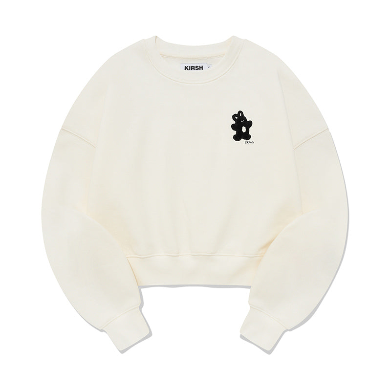 WITTY BUNNY WAPPEN CROP SWEATSHIRT【IVORY】