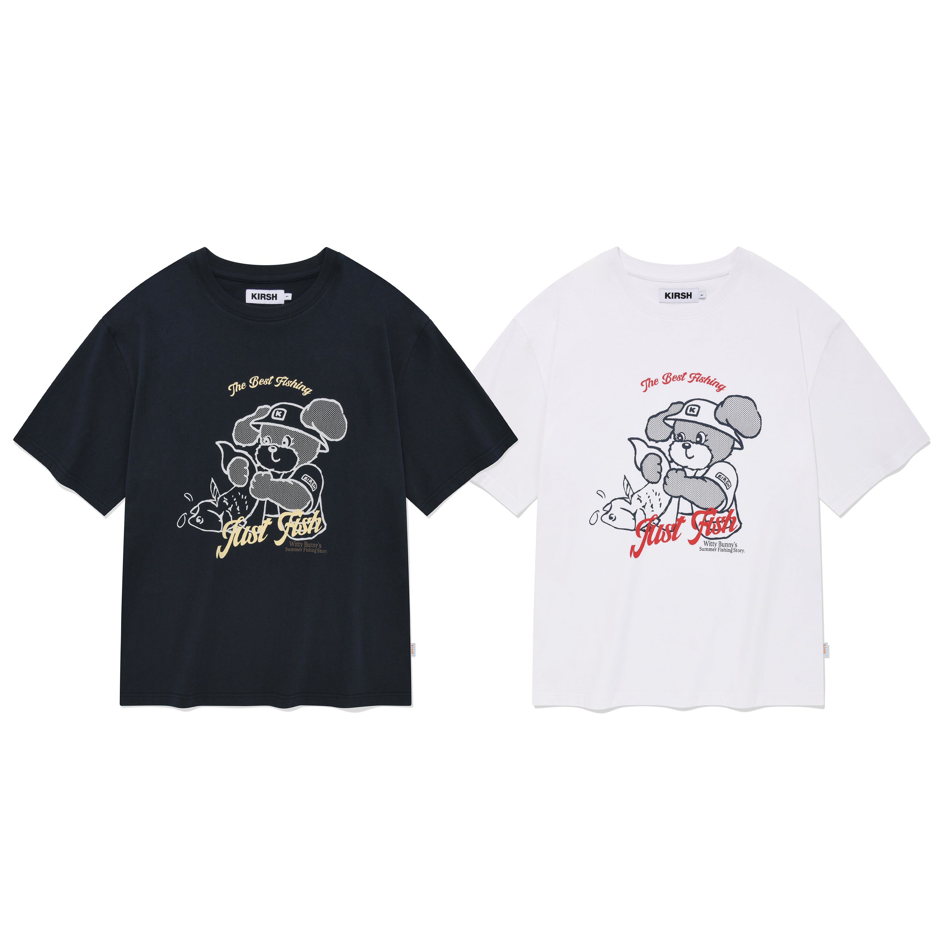 フィッシングウィッティバニーグラフィックルーズフィットTシャツ【ネイビー】