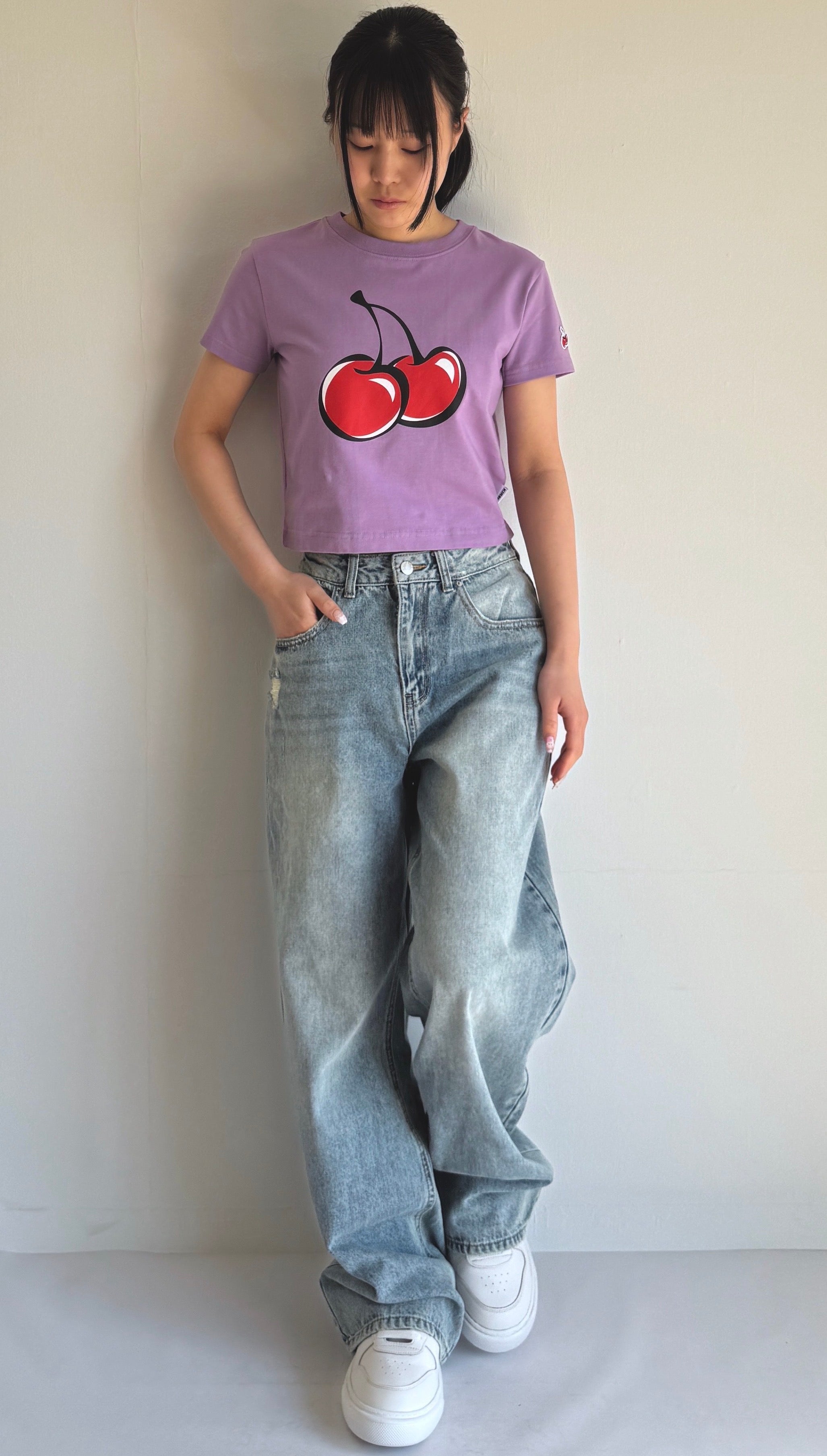 【Big Cherry Tokyo Collection】シグネチャービックチェリークロップTシャツ【スカイ】