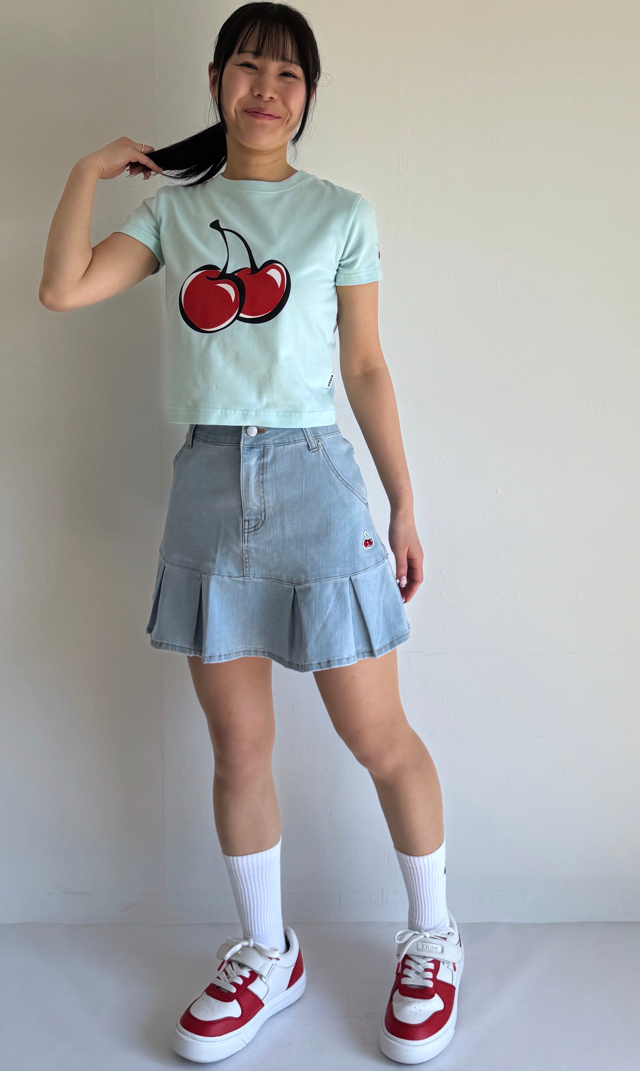 【Big Cherry Tokyo Collection】シグネチャービックチェリークロップTシャツ【スカイ】