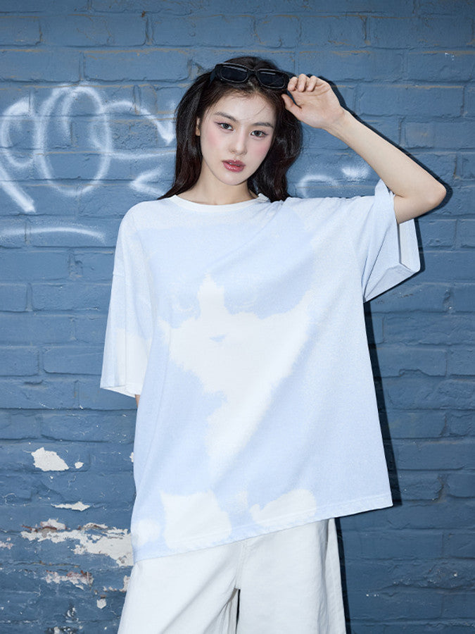 オールオーバープリントオーバーフィットTシャツ【グリーン】