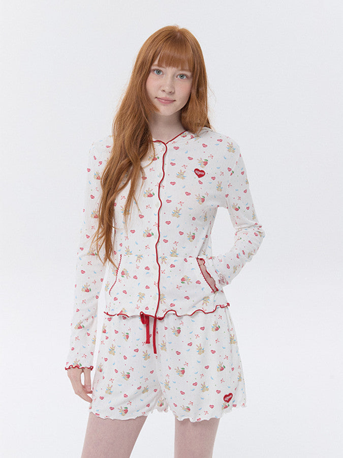 KIRSH メロウフーデッドカーディガン【ホワイト】